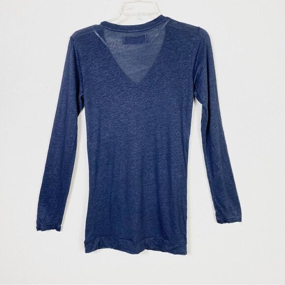 Zara Collection Navy Blue 100% Linen Button Up Cardigan Sweater - Picture 2 of 5